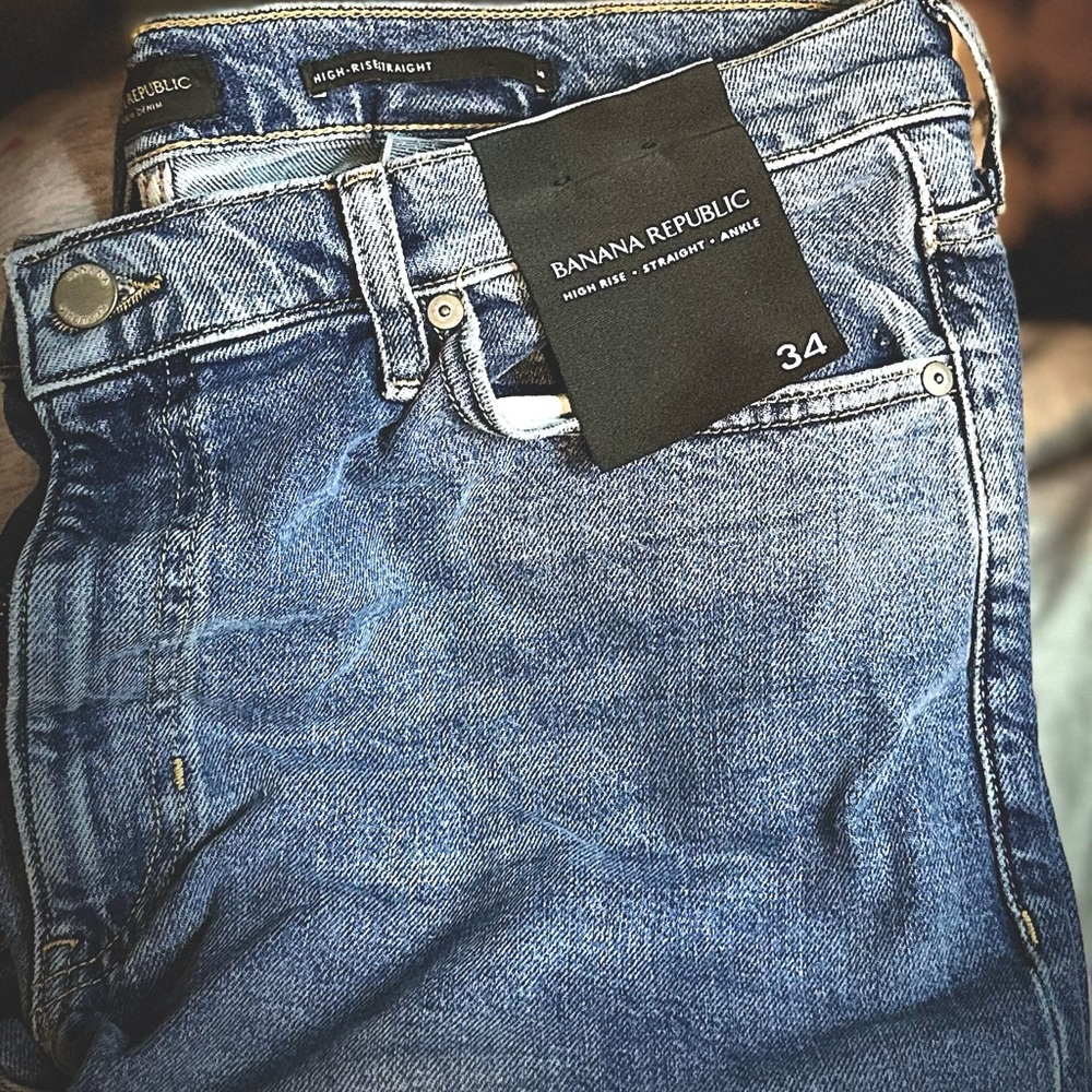 NWT Banana Republic, High-Rise, Straight leg, Ankle crop Jeans